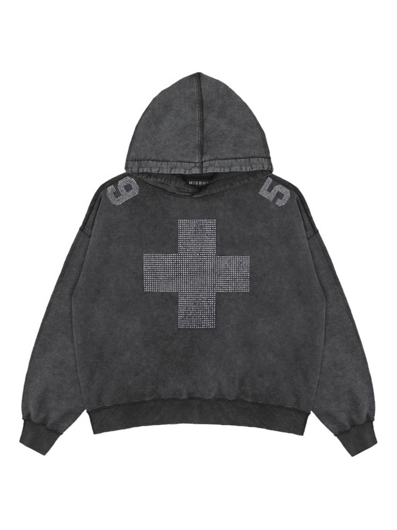 embellished-cross hoodie 1