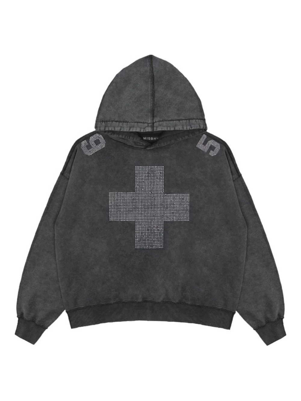 embellished-cross hoodie - 1