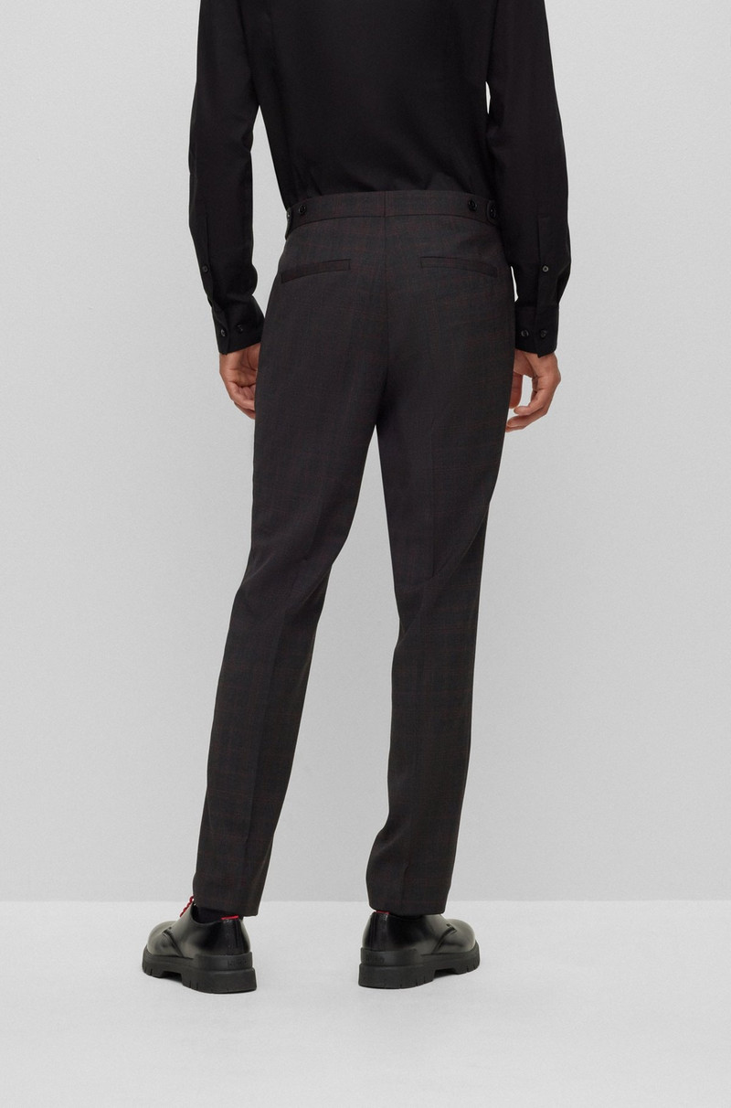 SLIM-FIT THREE-PIECE SUIT IN A CHECKED WOOL BLEND 8