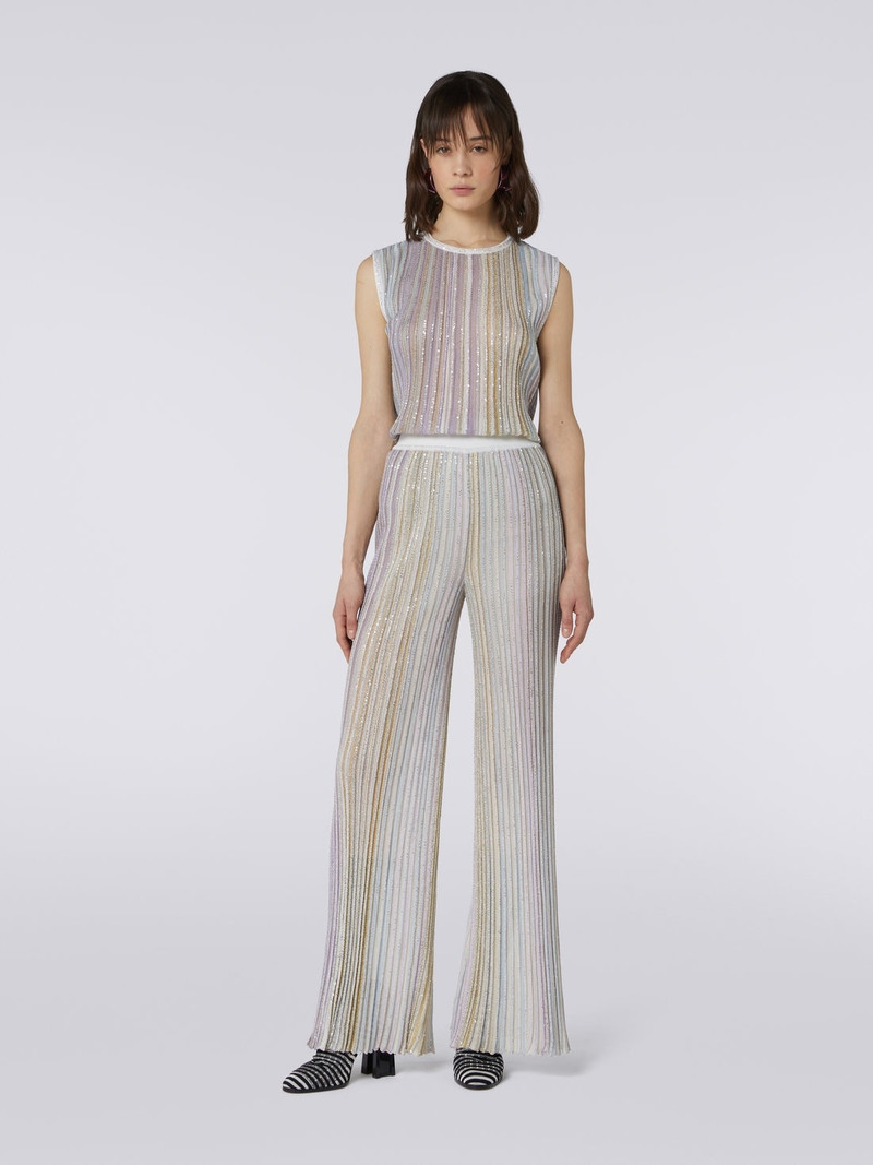 Missoni Flared pleated viscose blend trousers with sequins outlook