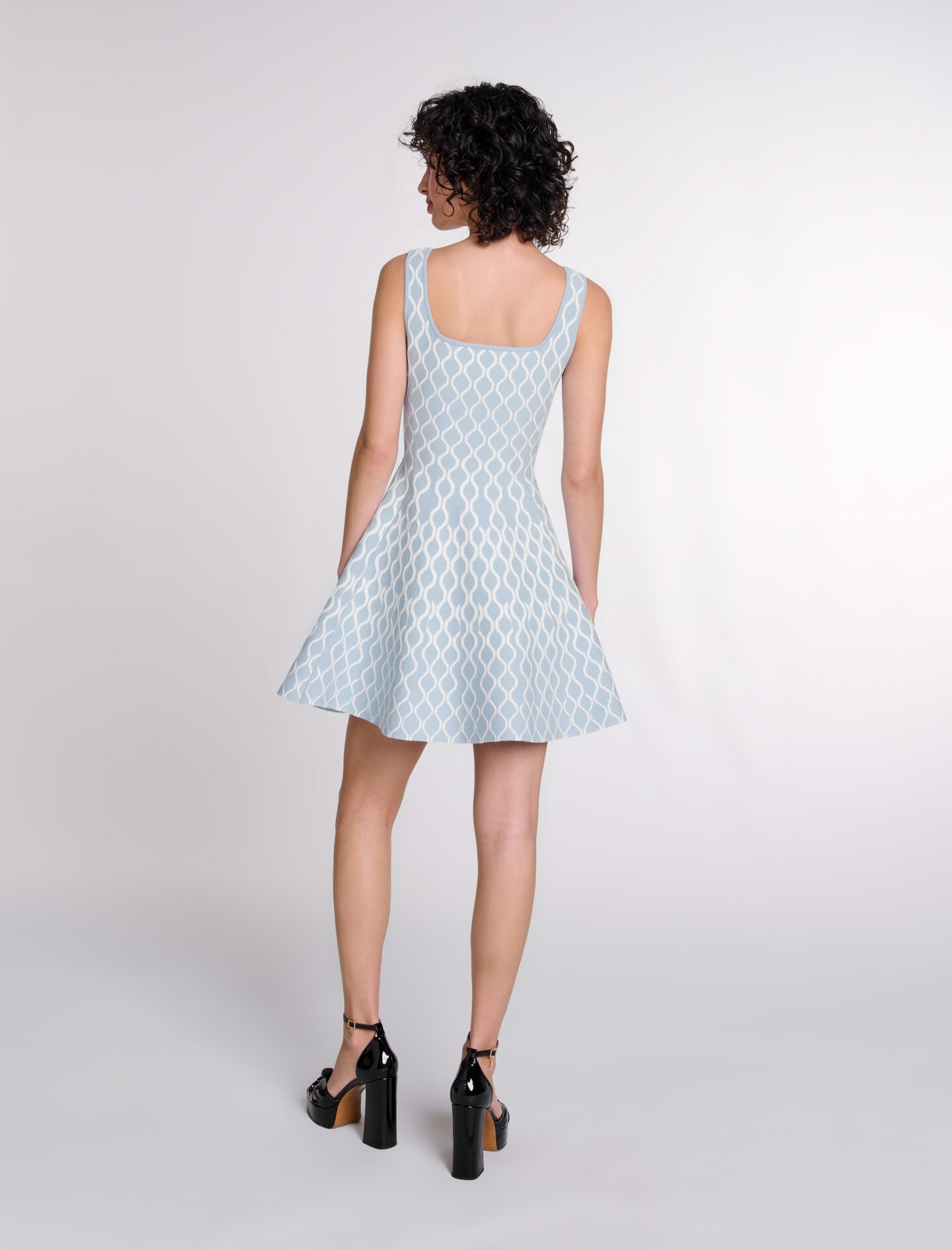 Jacquard knit short dress - 4