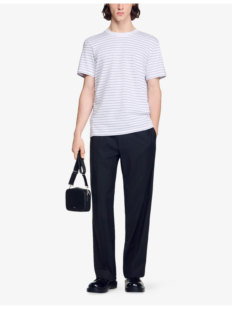 Sandro Striped Short-Sleeve Cotton T-Shirt outlook