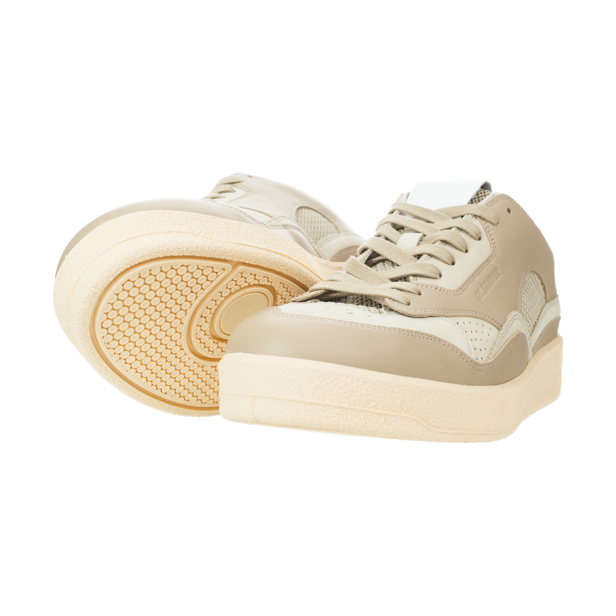 BEIGE LEATHER SNEAKERS - 5