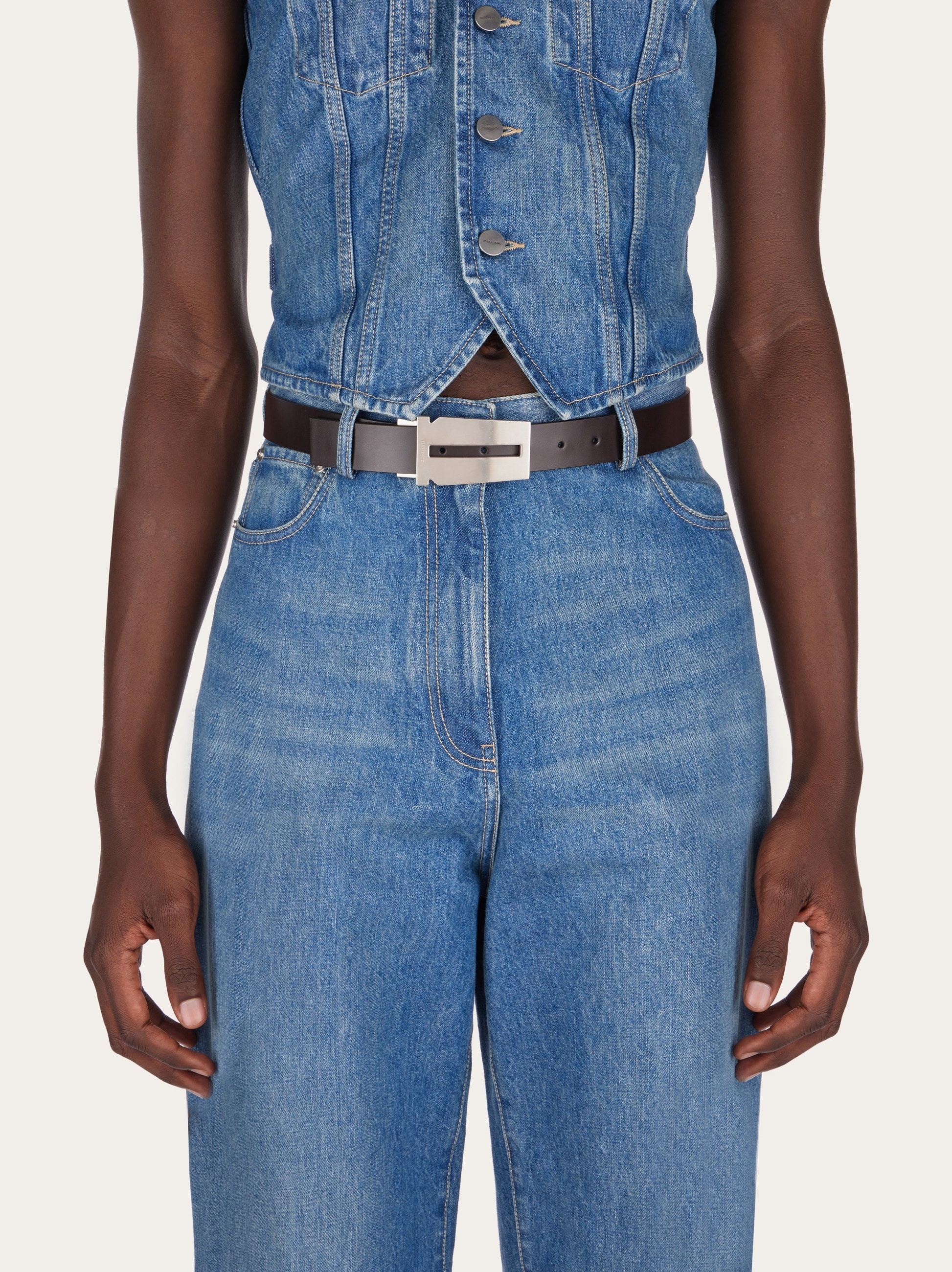 Reversible and adjustable Gancini belt - 4