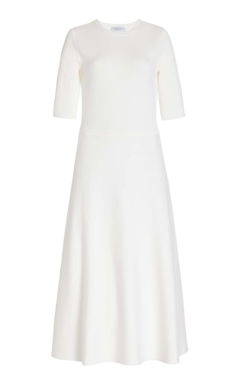 Seymore 니트 드레스 Ivory Cashmere 모직 와 실크 - 1
