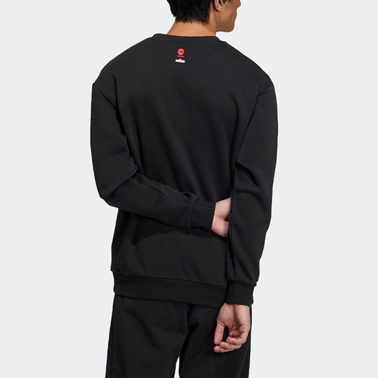 adidas neo x SESAME STREET Crossover Contrasting Colors Pocket Sports Round Neck Pullover Black HD72 - 3