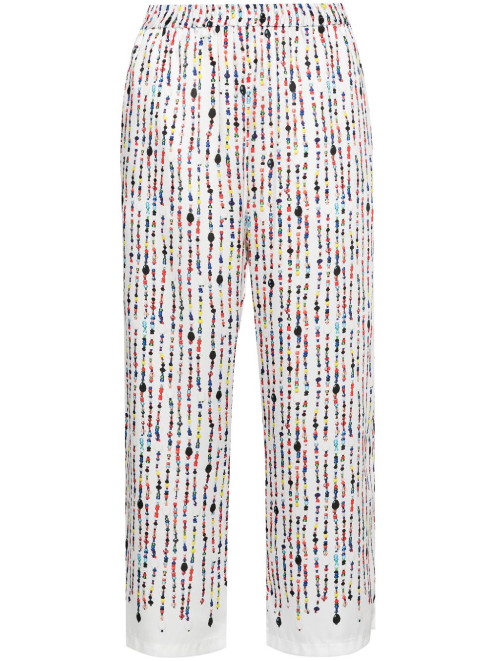 bead-print straight trousers - 1