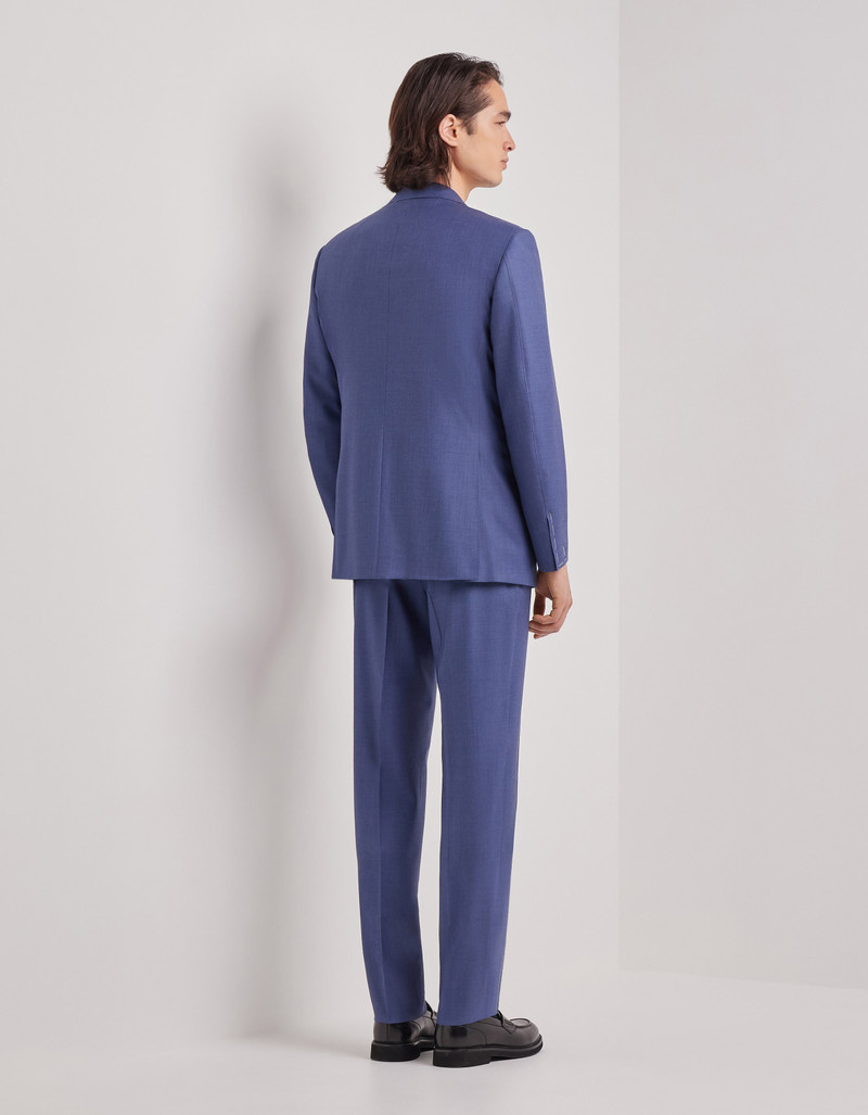 LIGHT BLUE DENIM-EFFECT WOOL REGULAR-FIT SUIT 125