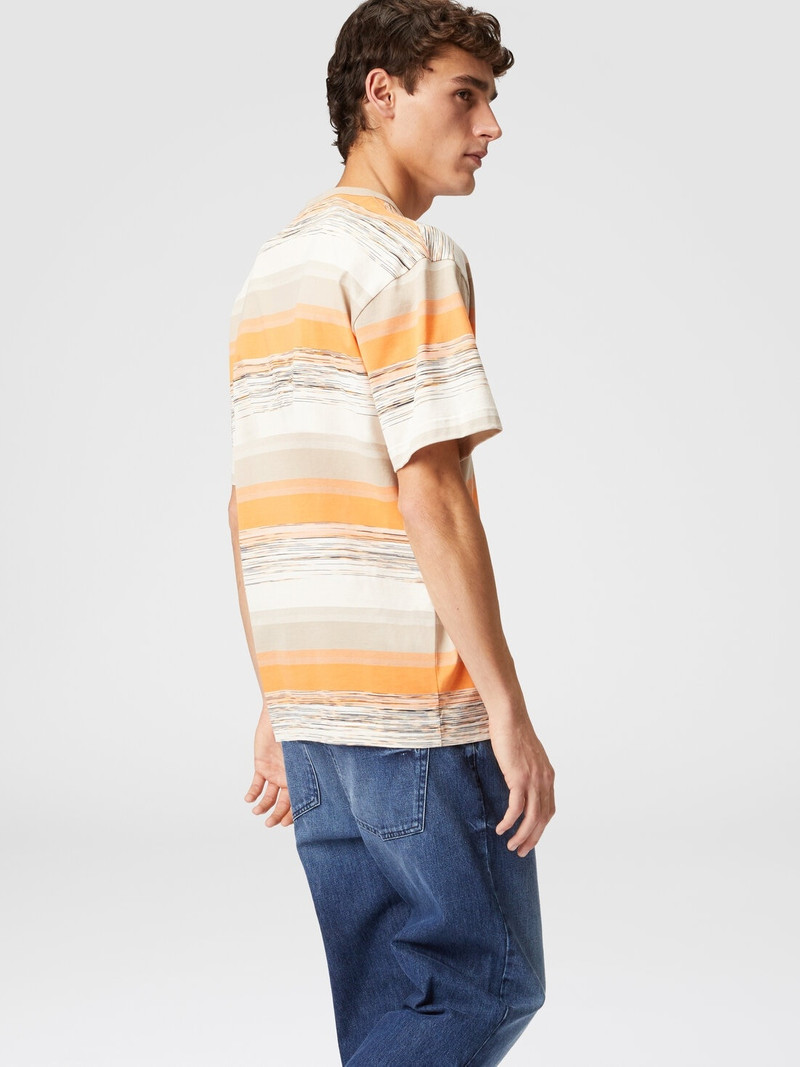 Striped cotton jersey T-shirt with logo 4