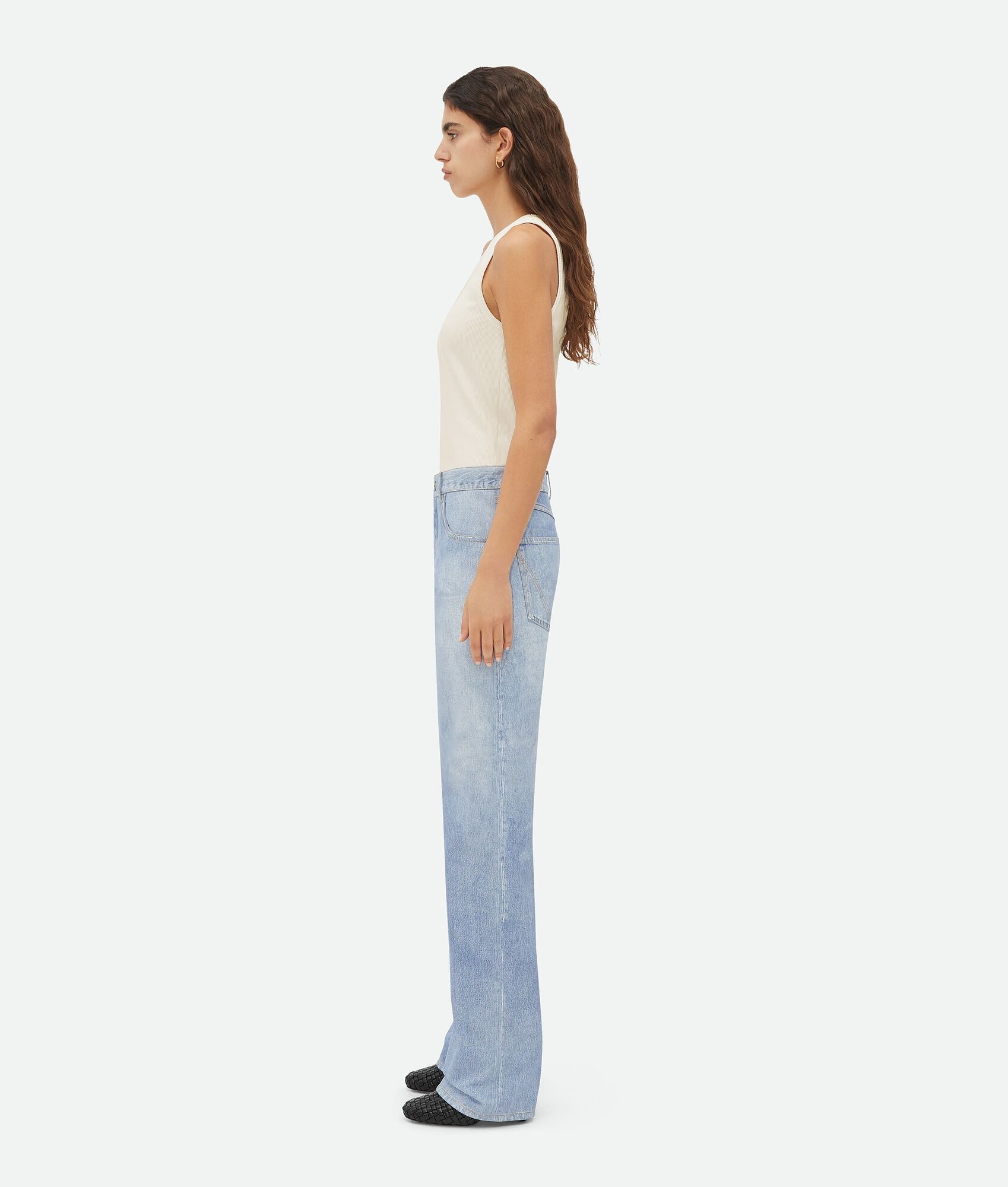 Printed Leather Boyfriend Fit Denim - 2