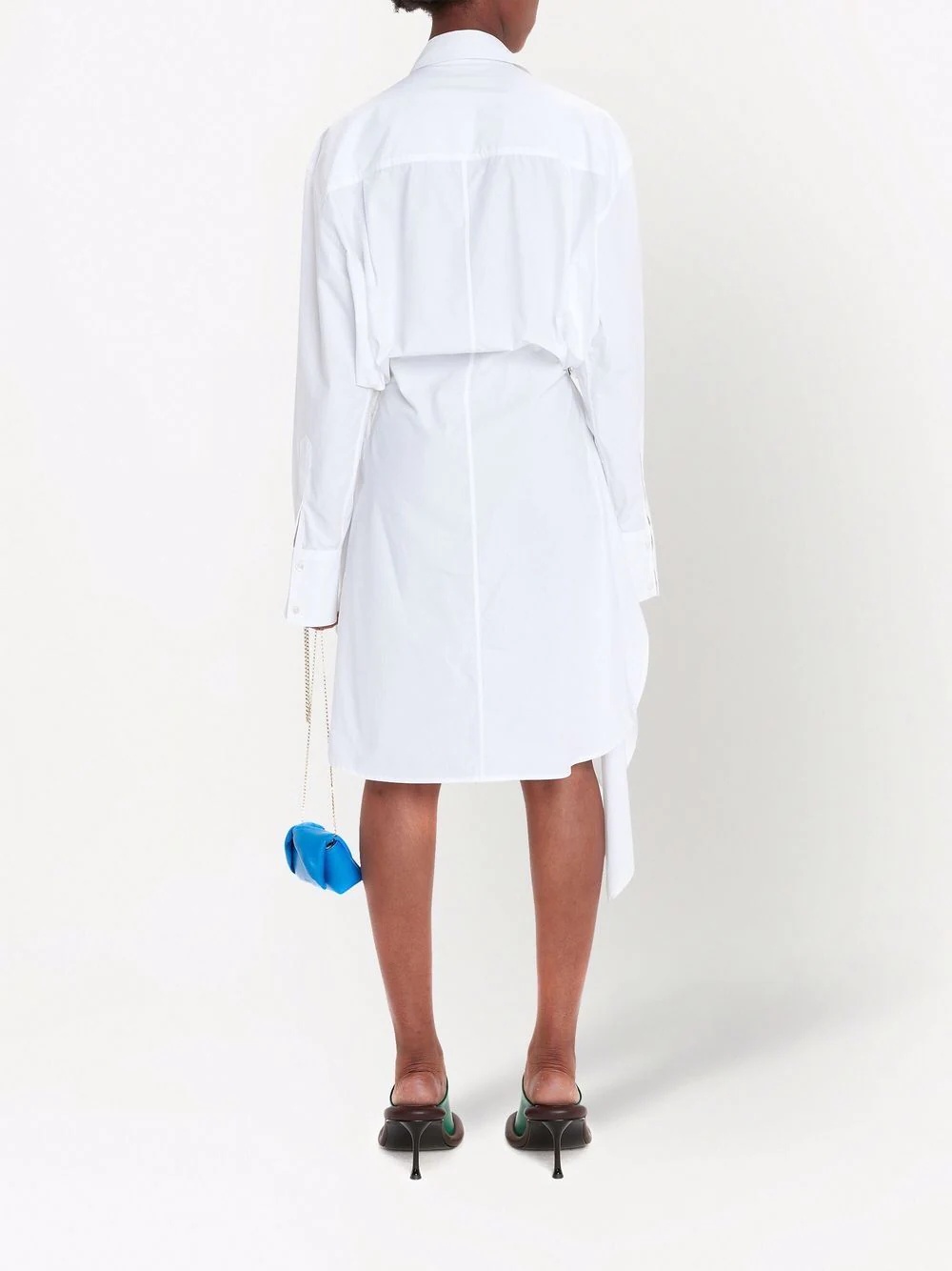 lace-insert shirt dress - 4