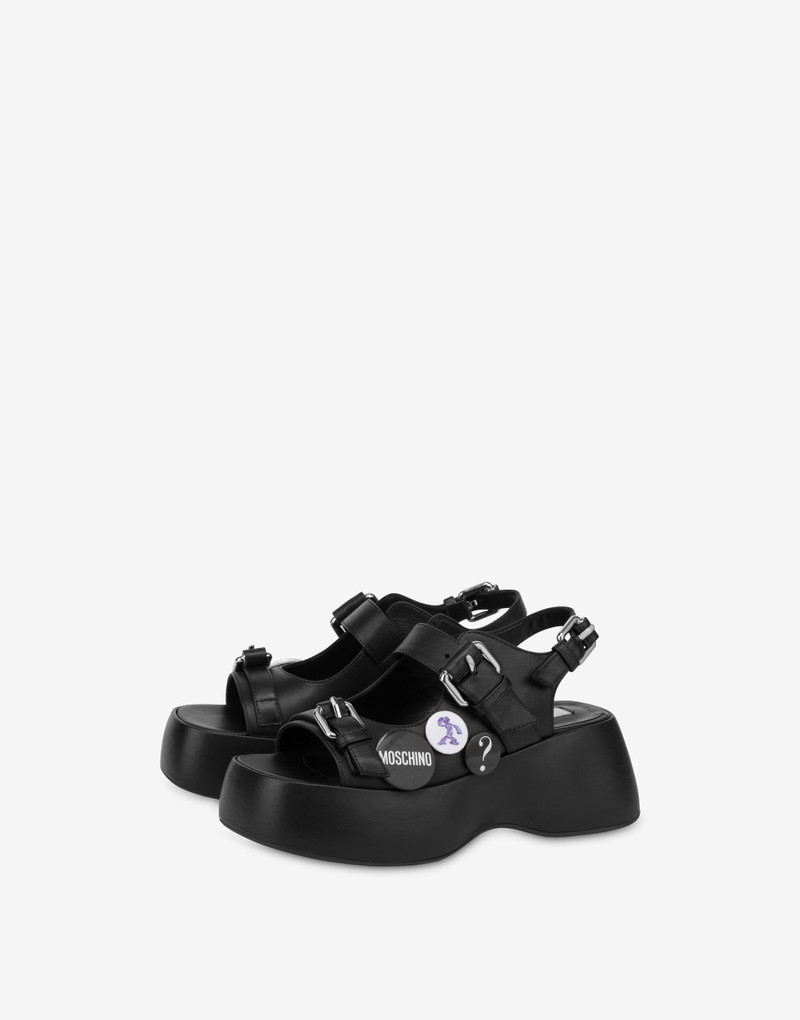 PLATFORM SANDALS IN CALFSKIN MOSCHINO PINS 1