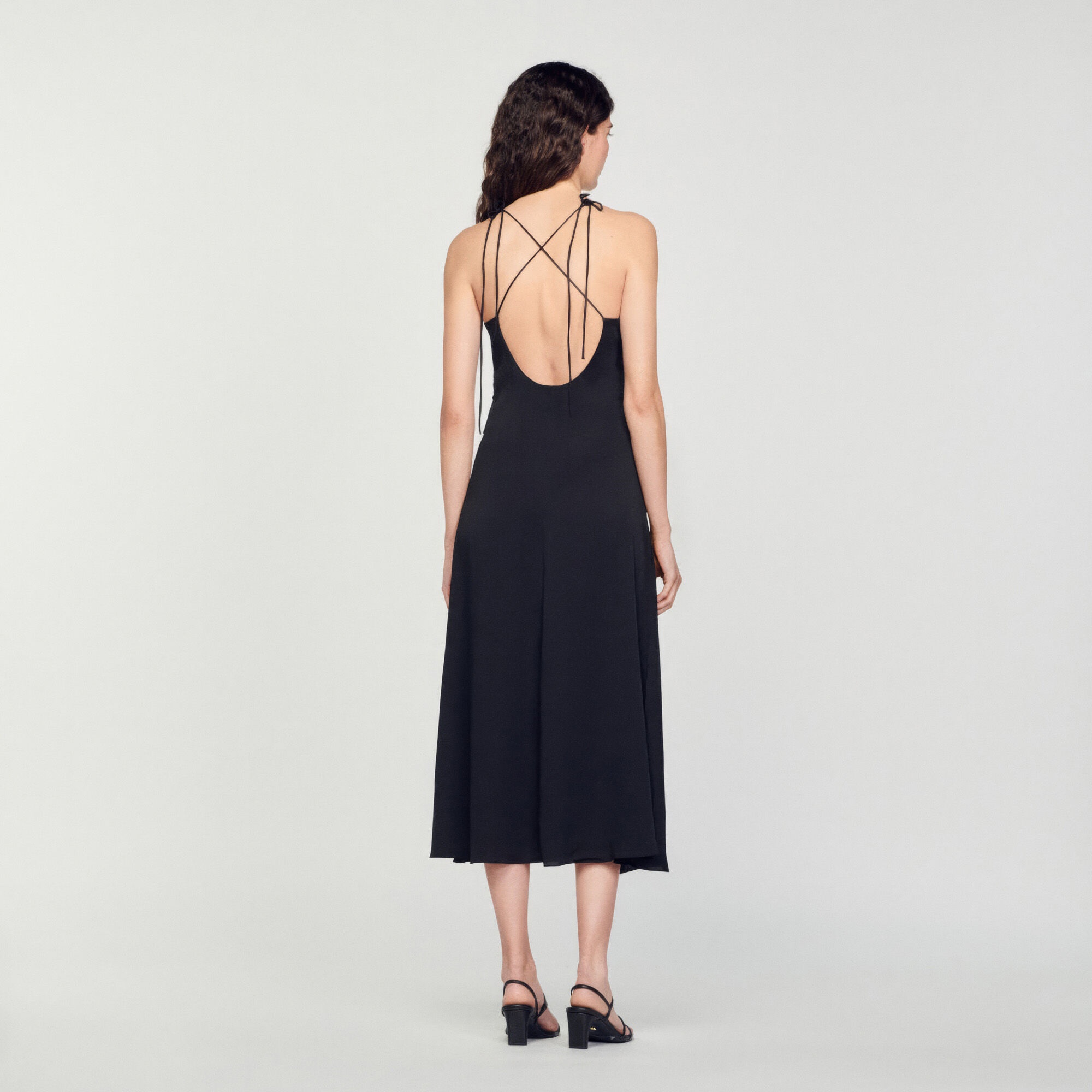 MIDI DRESS WITH NARROW STRAPS - 6