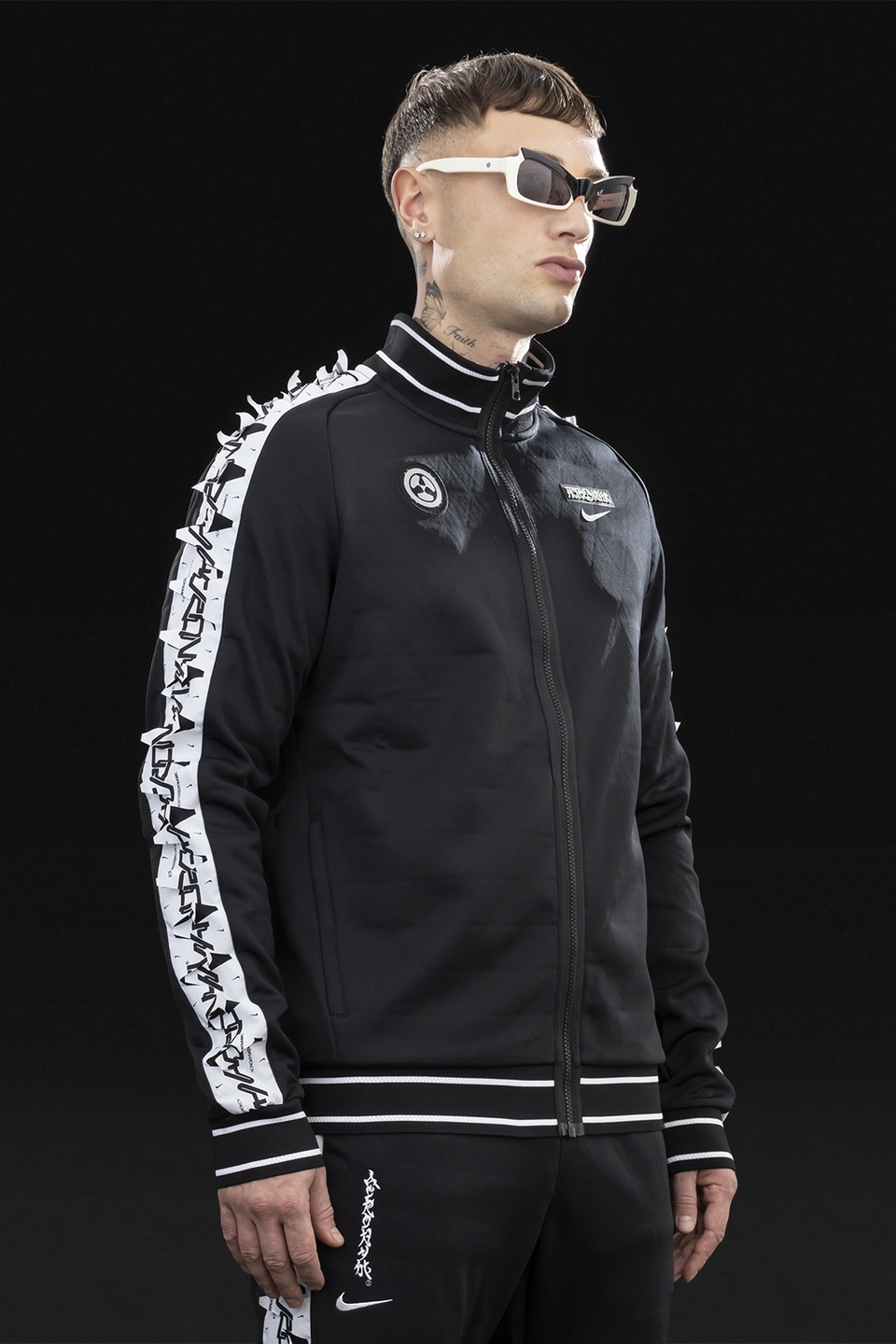 GGG-J1-010 Nike® Acronym® Track Jacket Knit Black/White - 2