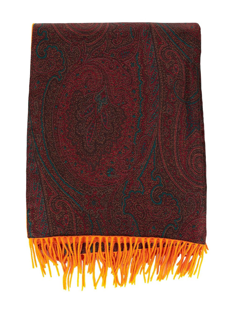 paisley-pattern fringed scarf 1