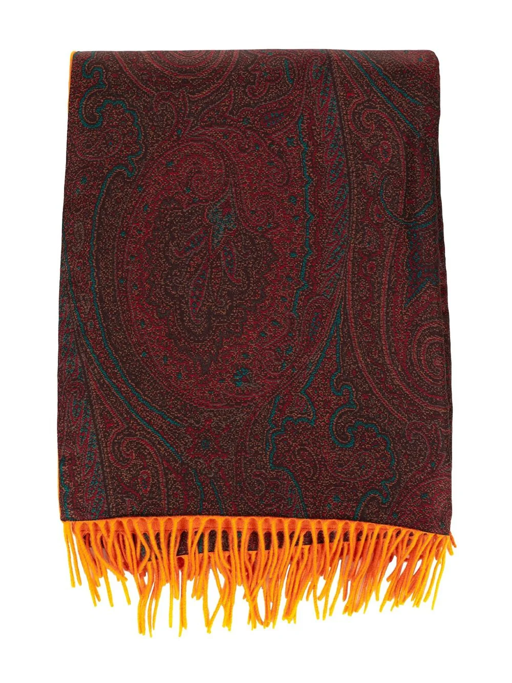 paisley-pattern fringed scarf - 1