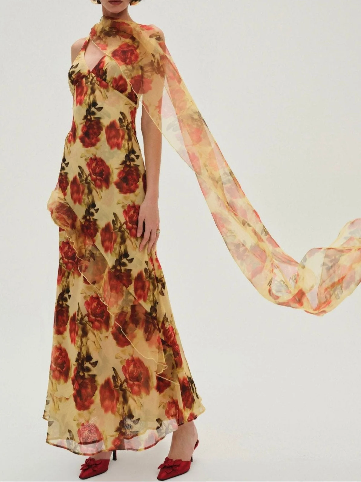 Floral Stems Maxi Dress - 1
