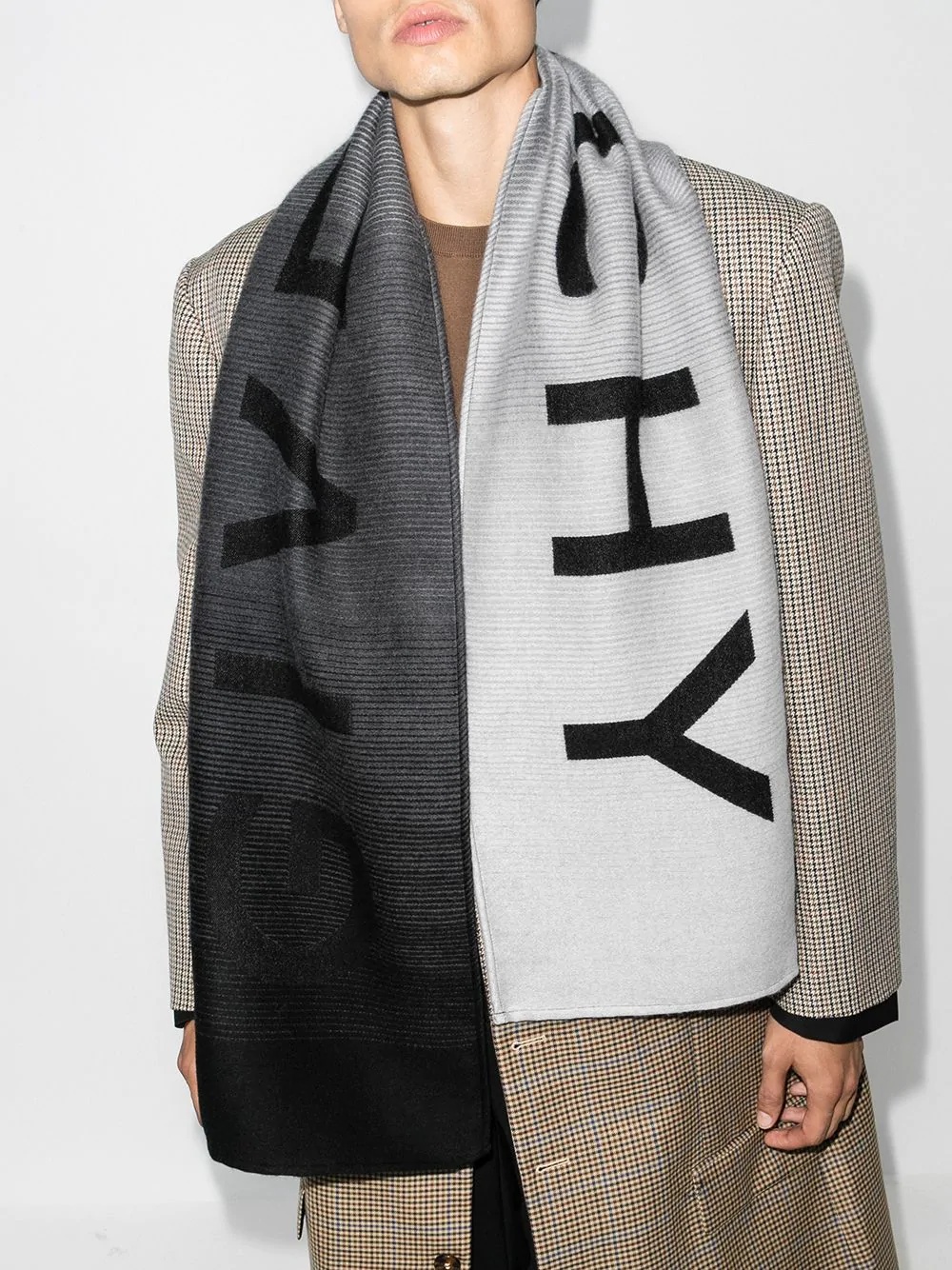 logo knitted scarf - 2