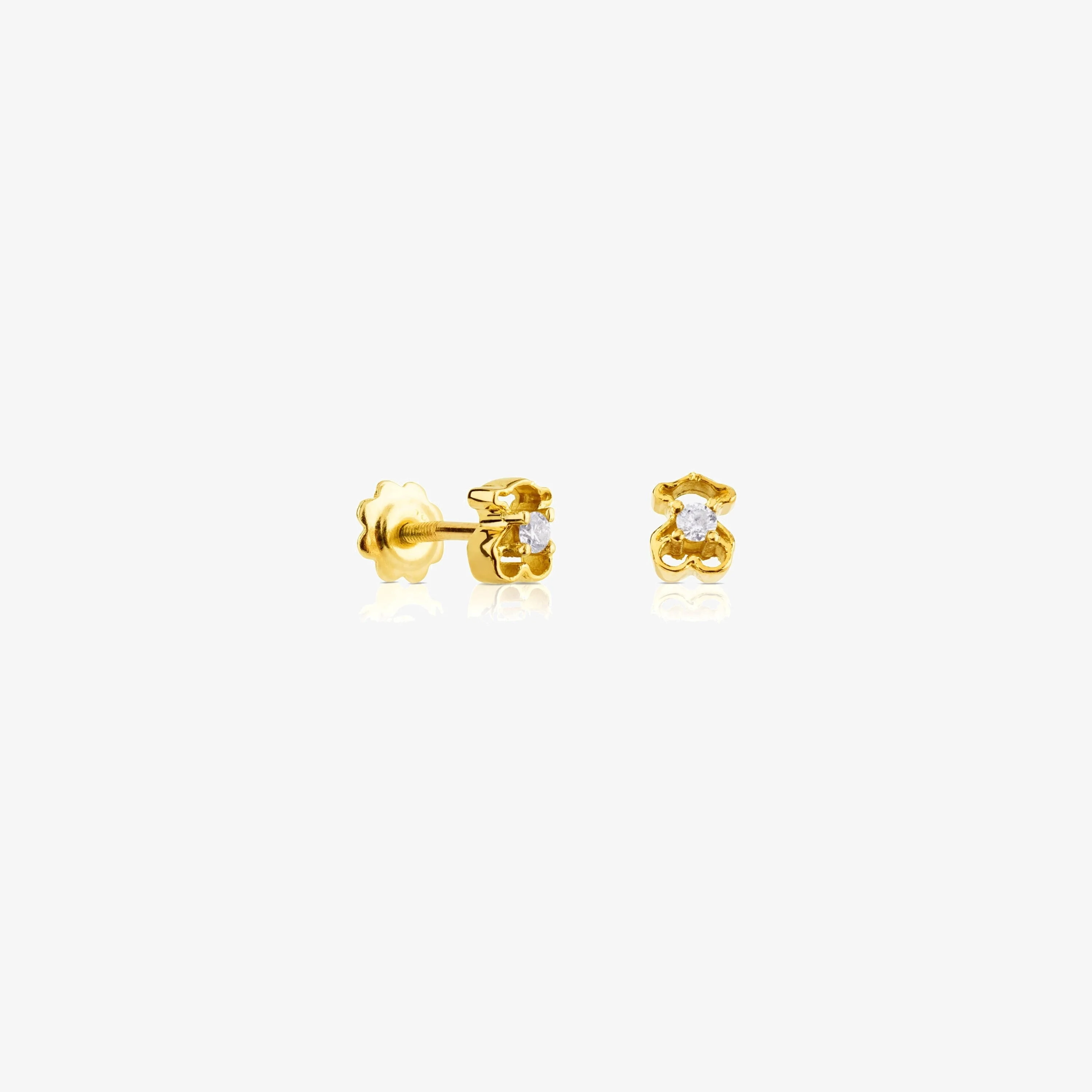 18K solid gold Baby TOUS Earrings with Diamonds - 1