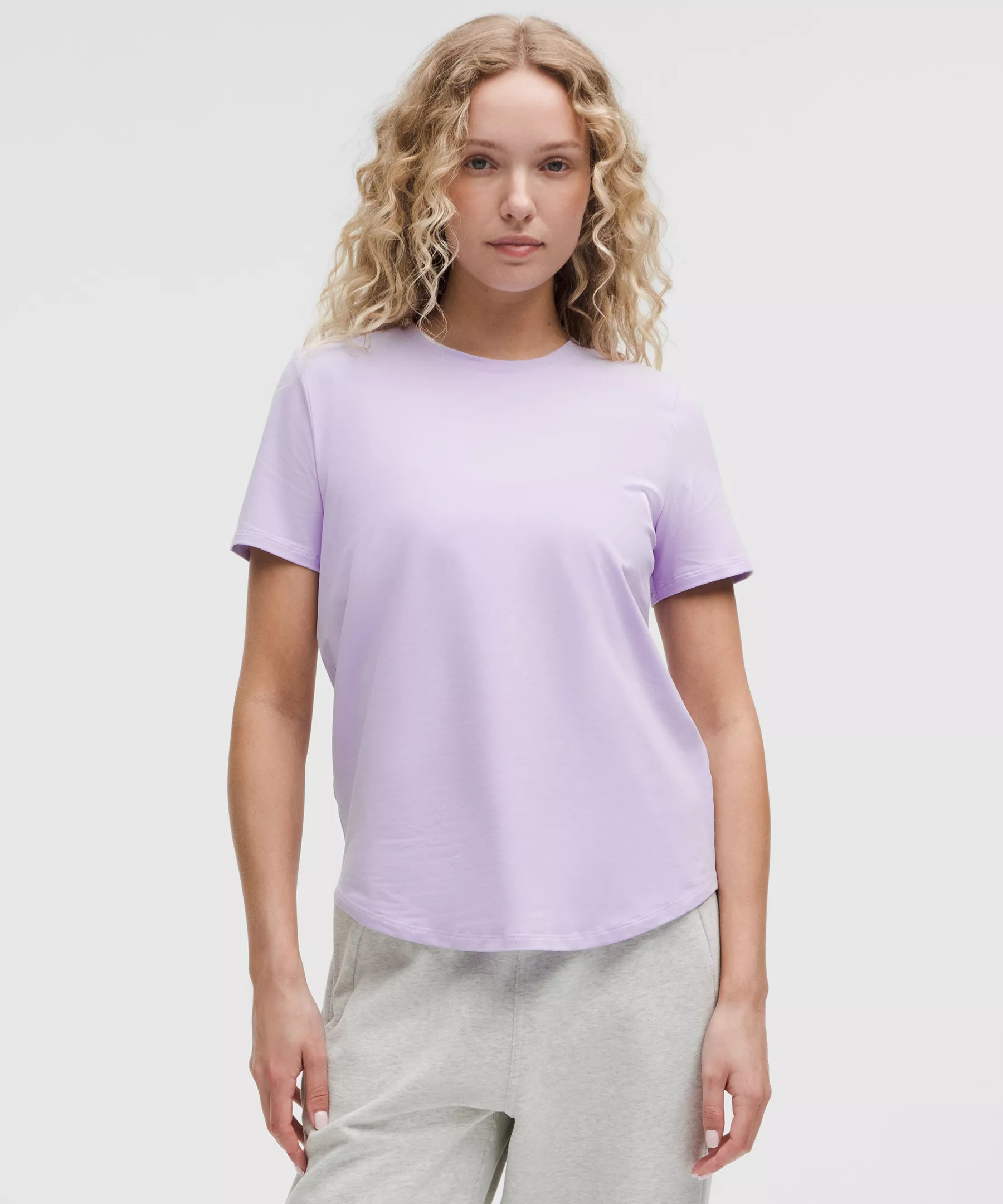 Love Curved-Hem Crewneck T-Shirt - 1