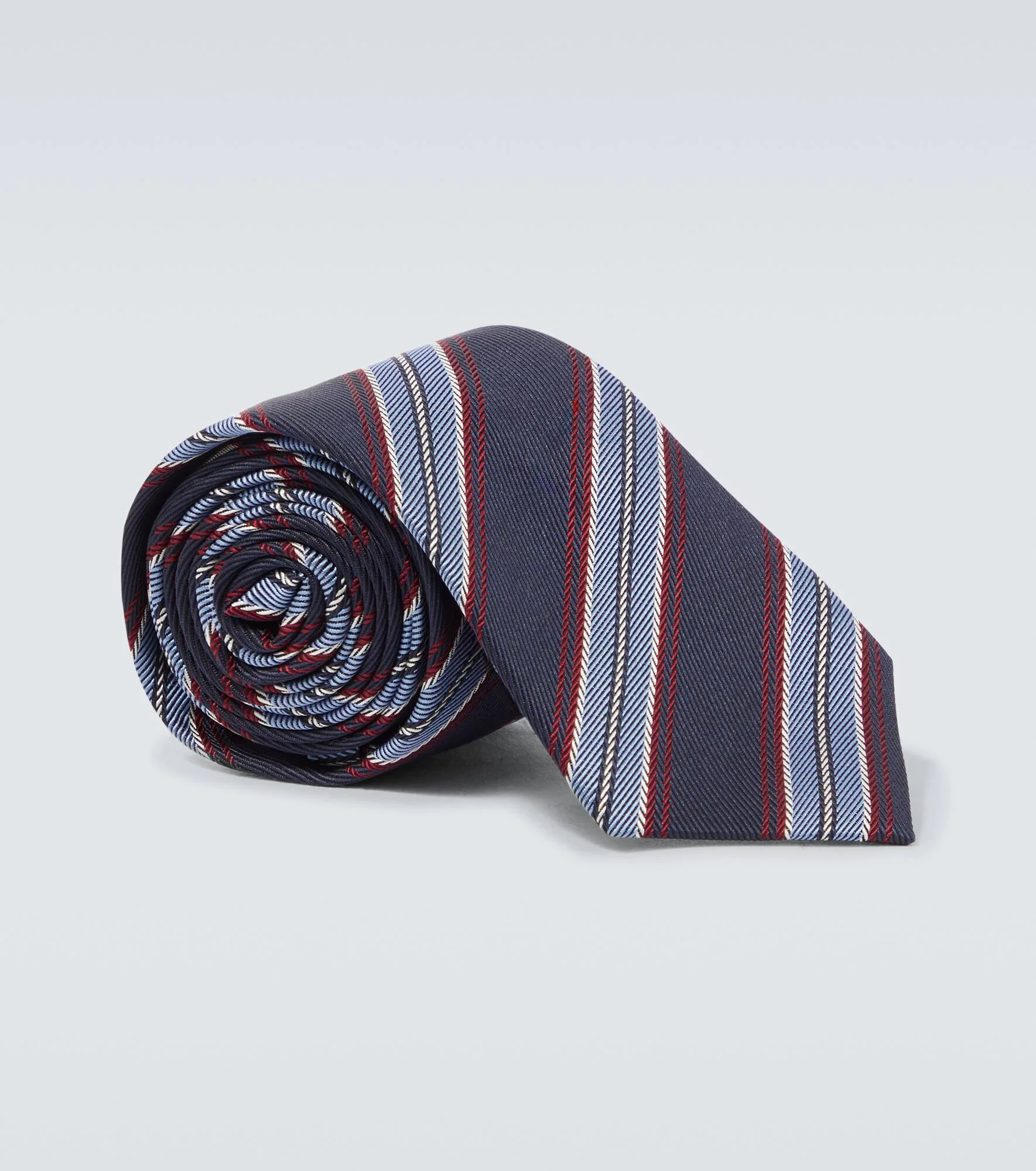 Striped silk jacquard tie - 1
