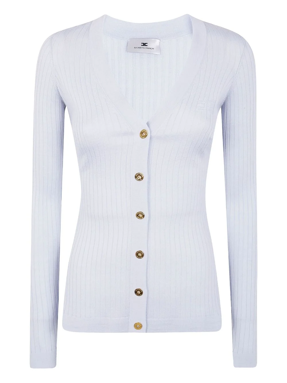 ribbed button cardigan - 1