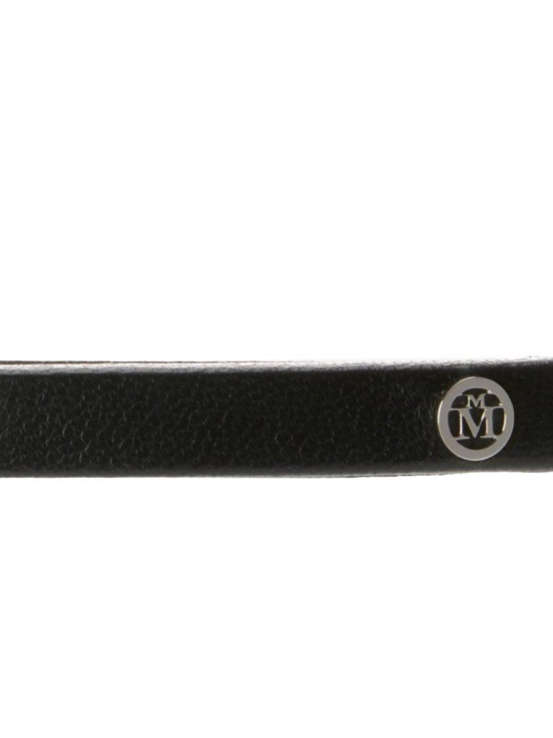 MAISON MICHEL logo-plaque leather headband outlook