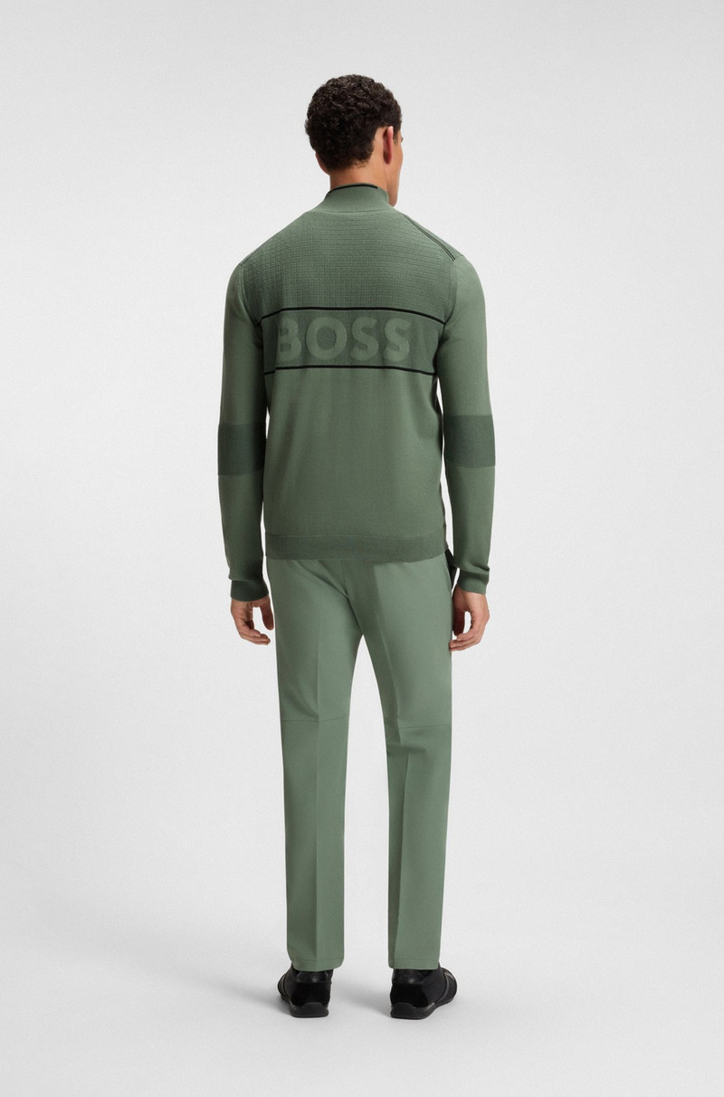 WATER-REPELLENT ZIP-NECK SWEATER IN A COTTON BLEND 5