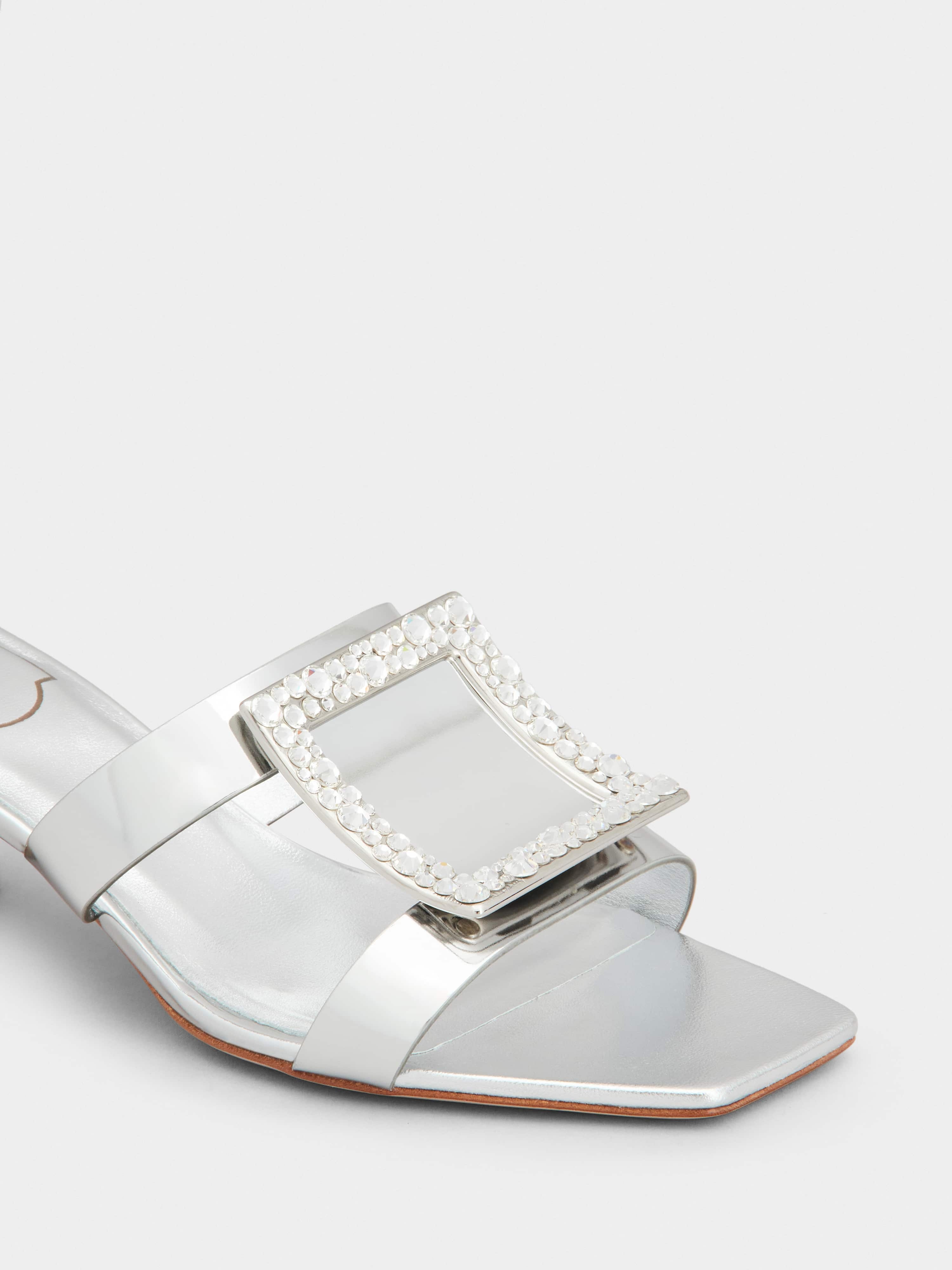 Bikiviv' Strass Buckle Mules in Leather - 3