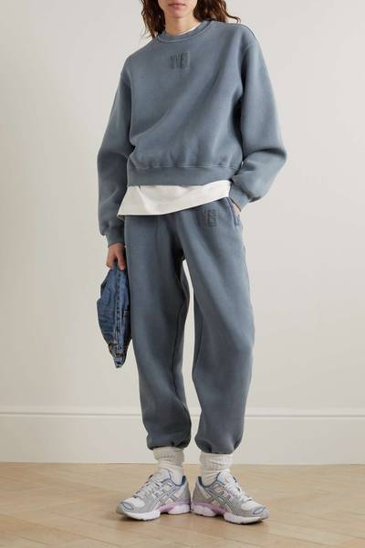 alexanderwang.t Essential flocked cotton-blend jersey sweatpants outlook