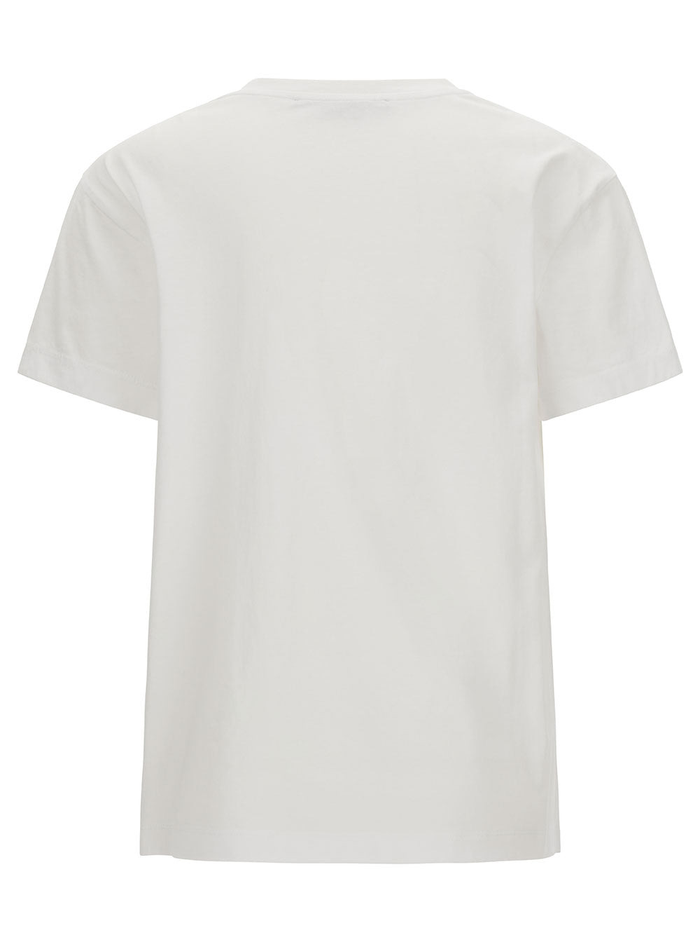 Stella Mccartney Women White Crewneck T-Shirt With Embroidered Logo At The Front In Cotton Woman - 2