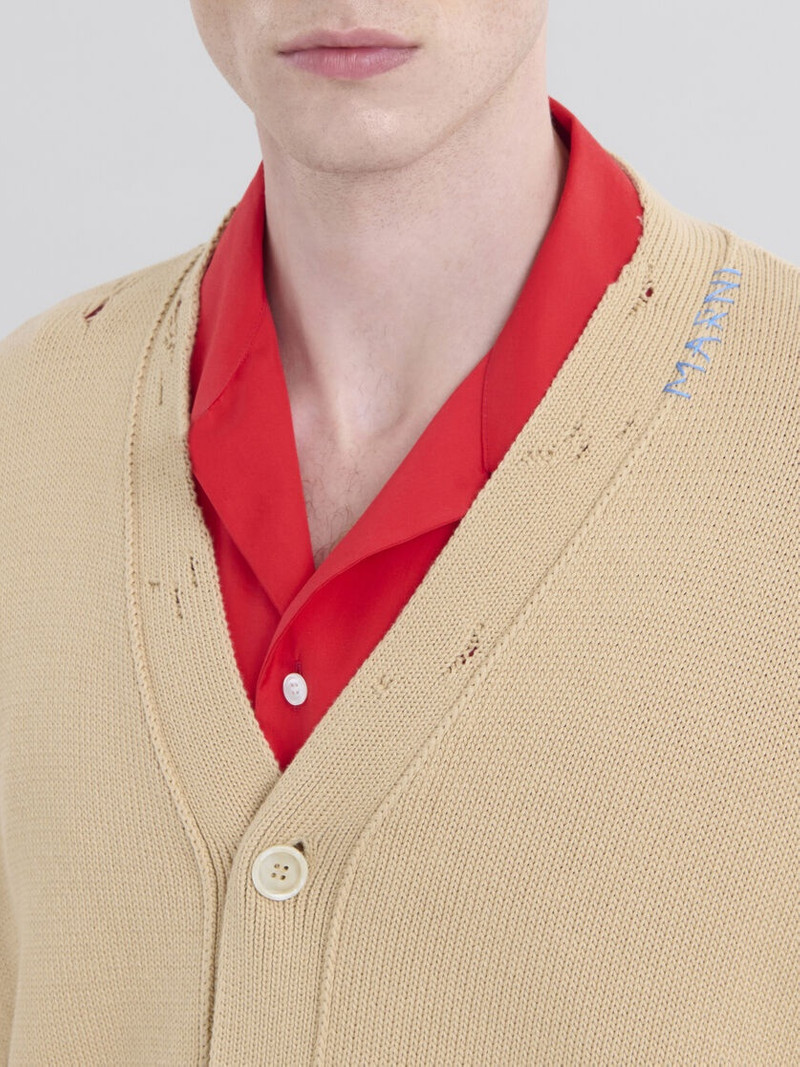 BROWN COTTON CARDIGAN WITH MARNI SYMBOL 4
