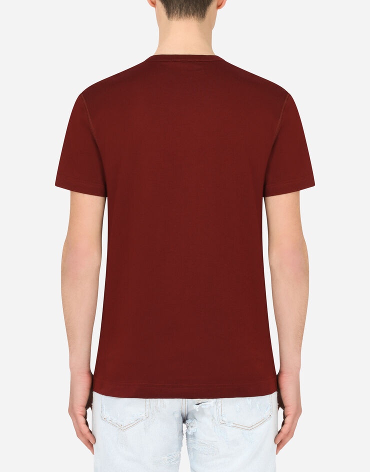 Cotton V-neck T-shirt with branded plate - 2