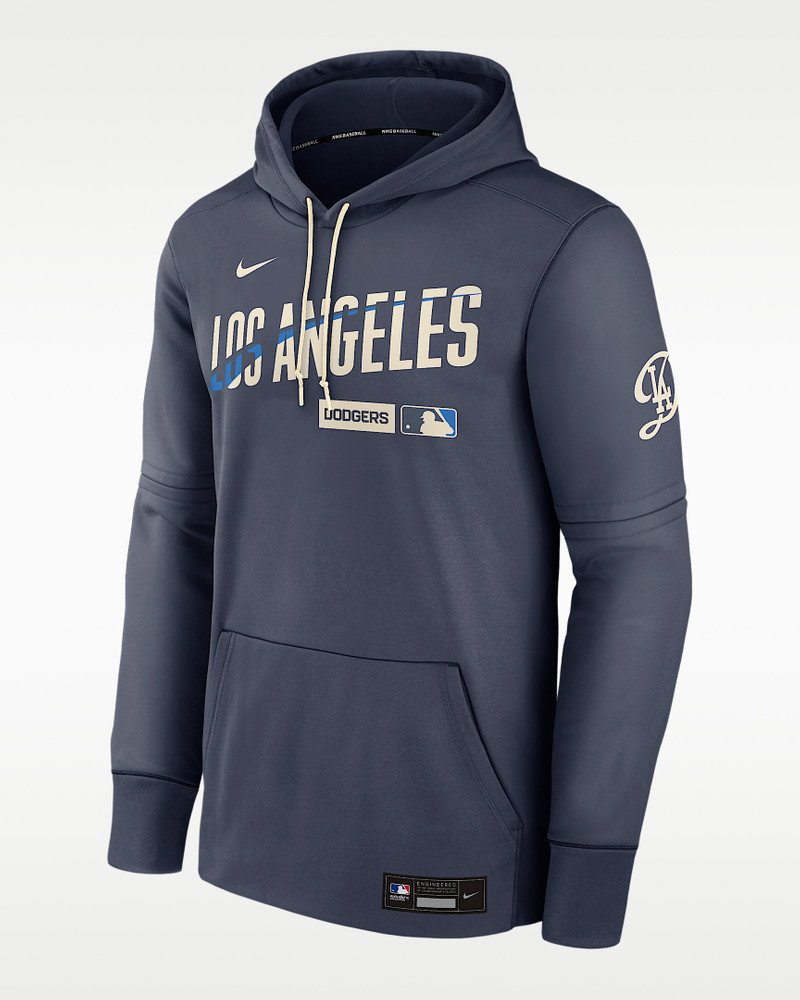 Los Angeles Dodgers Authentic Collection City Connect Men's Nike Therma MLB Pullover Hoodie 1