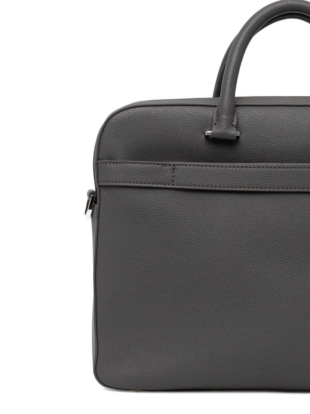 textured leather briefcase - 2