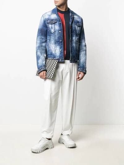 DSQUARED2 paint-splatter denim jacket outlook