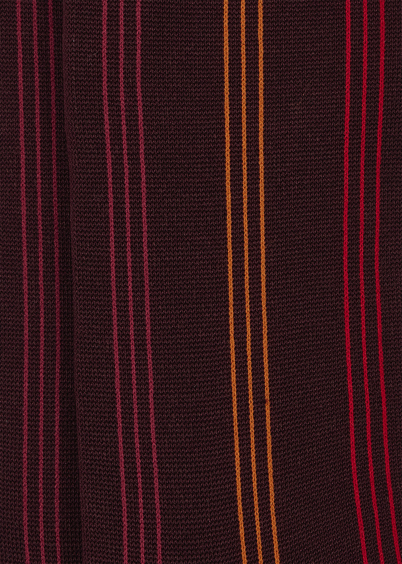 Burgundy Contrasting Stripe Socks 3