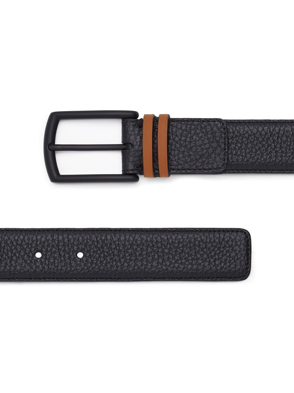 stripe-detail leather belt - 2