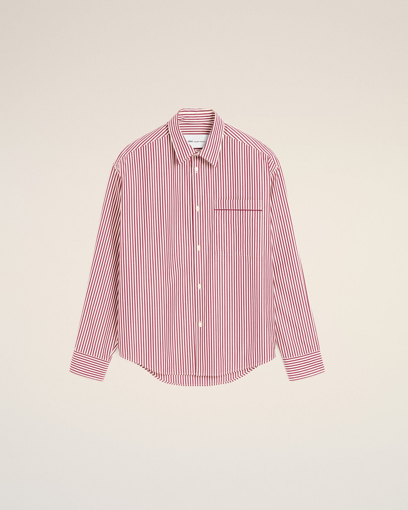 RED BOXY STRIPED COTTON SHIRT 1