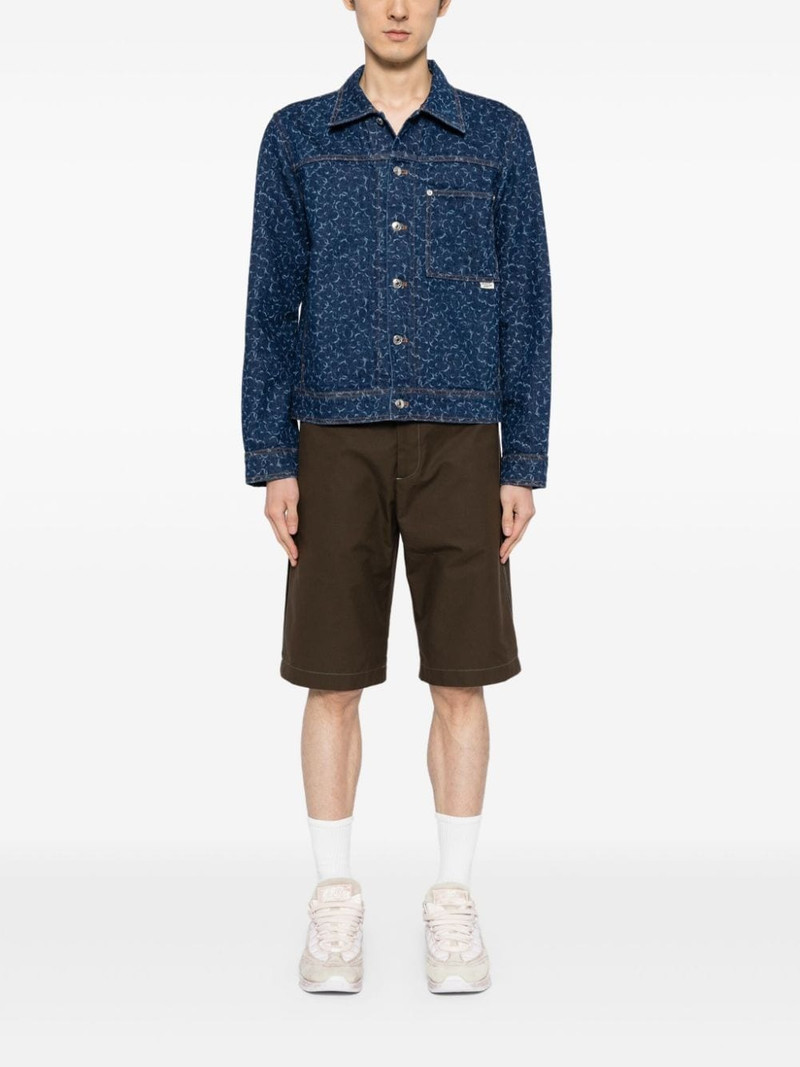 Maison Kitsuné laser cut-detail denim jacket outlook