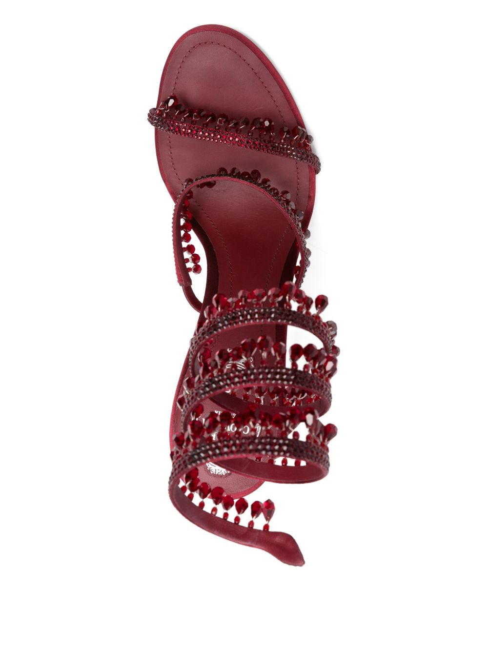 110mm embellished satin heeled sandals - 4