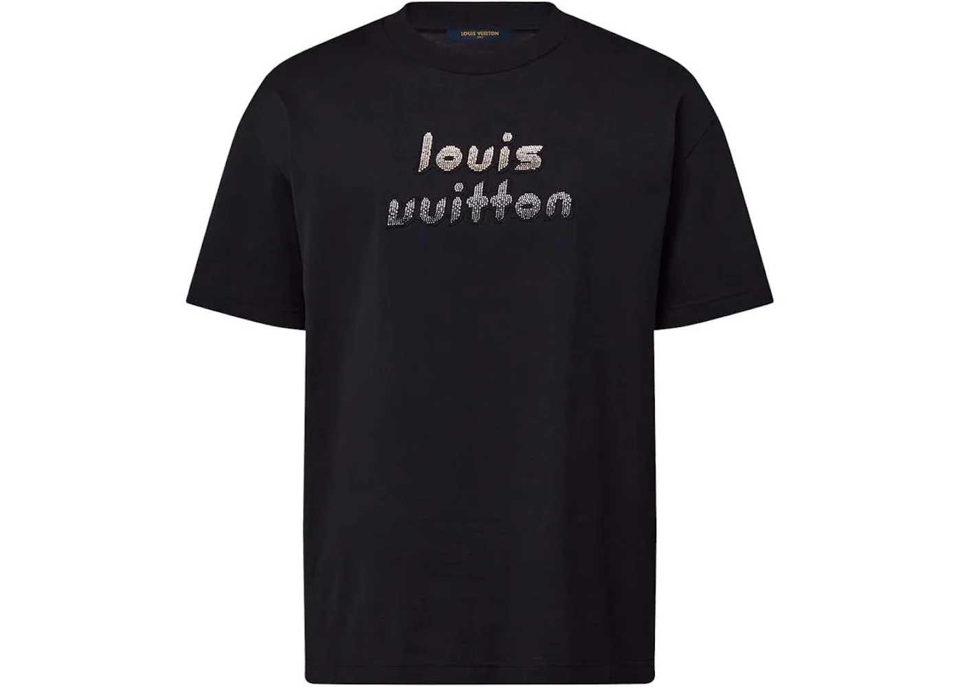 Louis Vuitton Bead-Embroidered Cotton T-shirt Black - 1