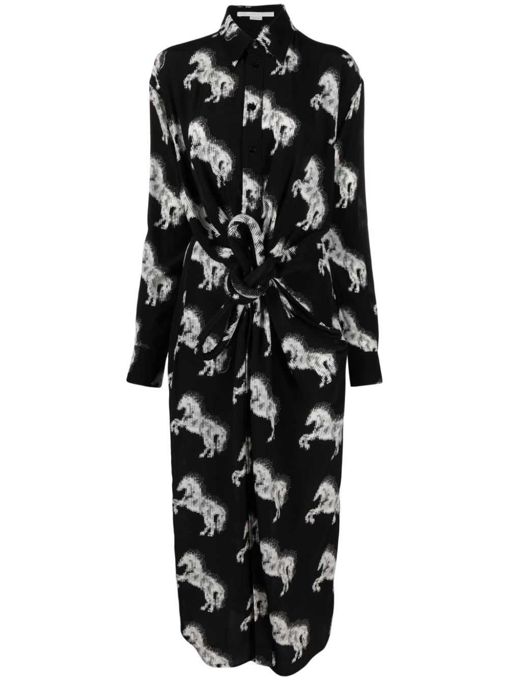 Pixel Horse-print silk midi dress - 1