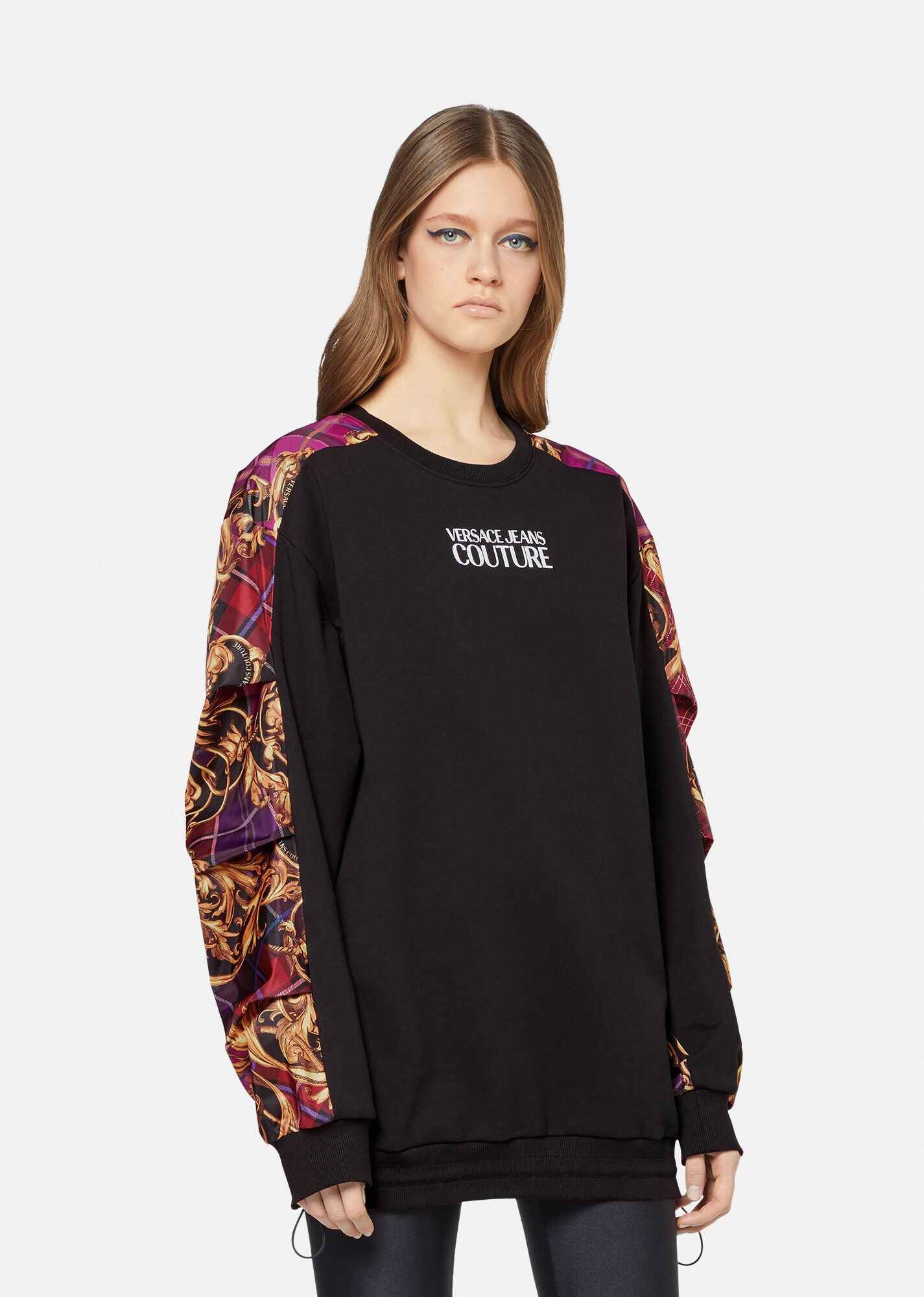 Tartan Baroque Print Insert Sweatshirt - 2