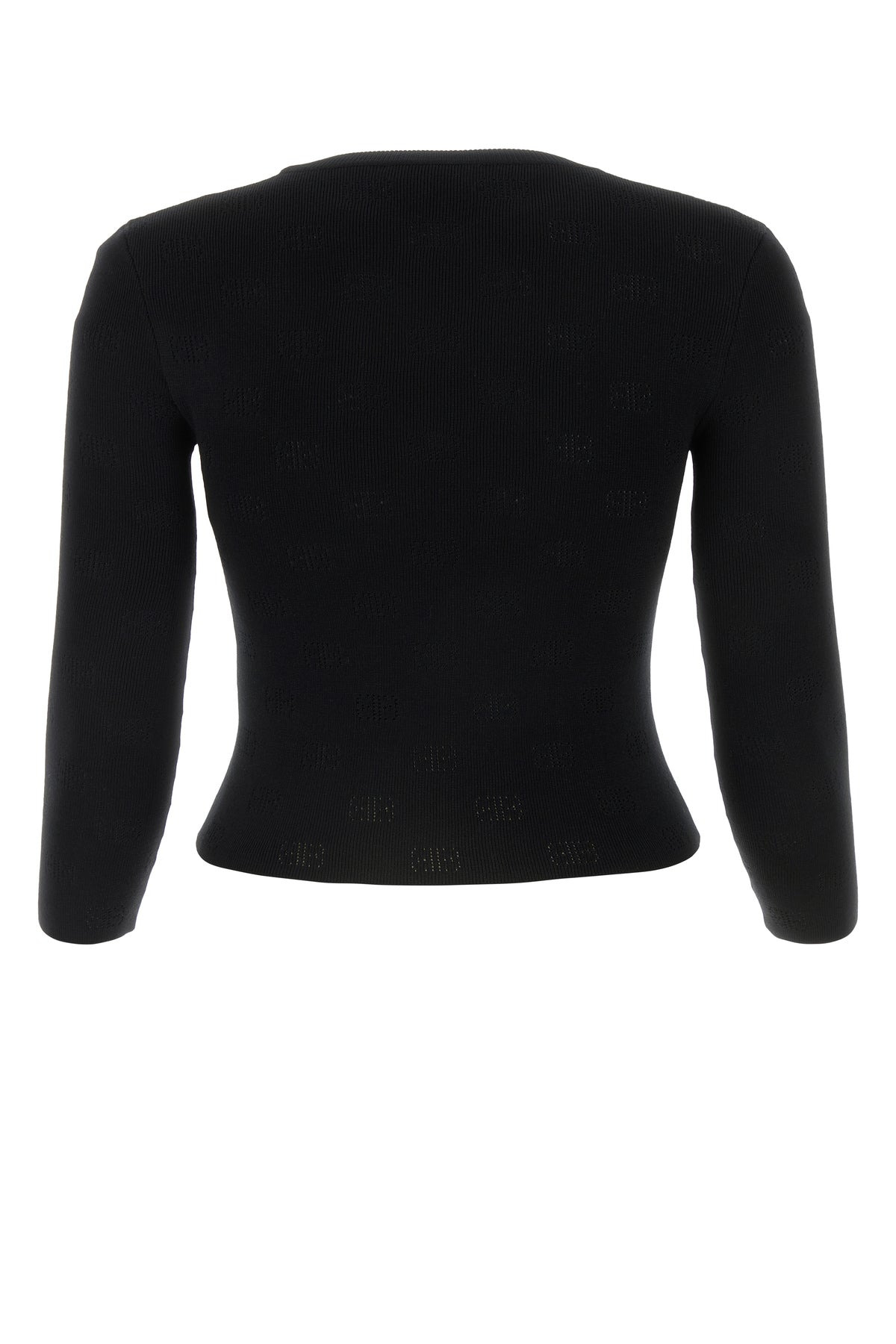 Black wool blend sweater - 2