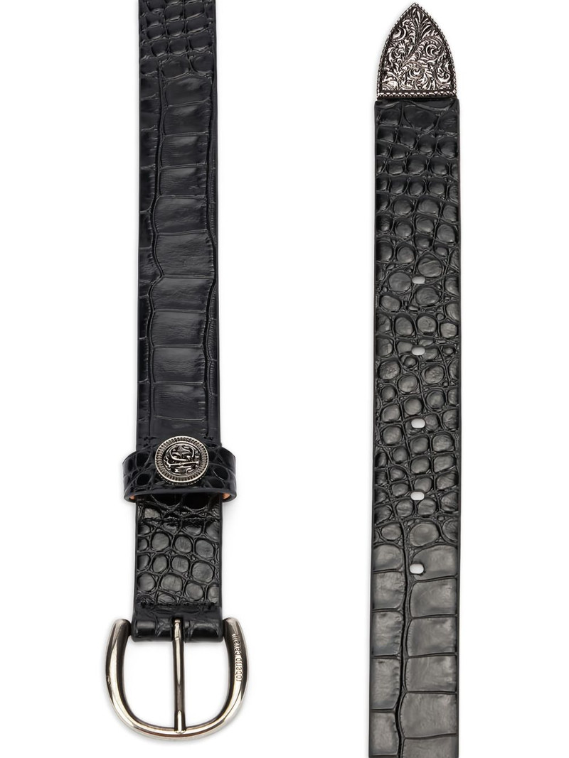 Roberto Cavalli crocodile-embossed logo belt outlook