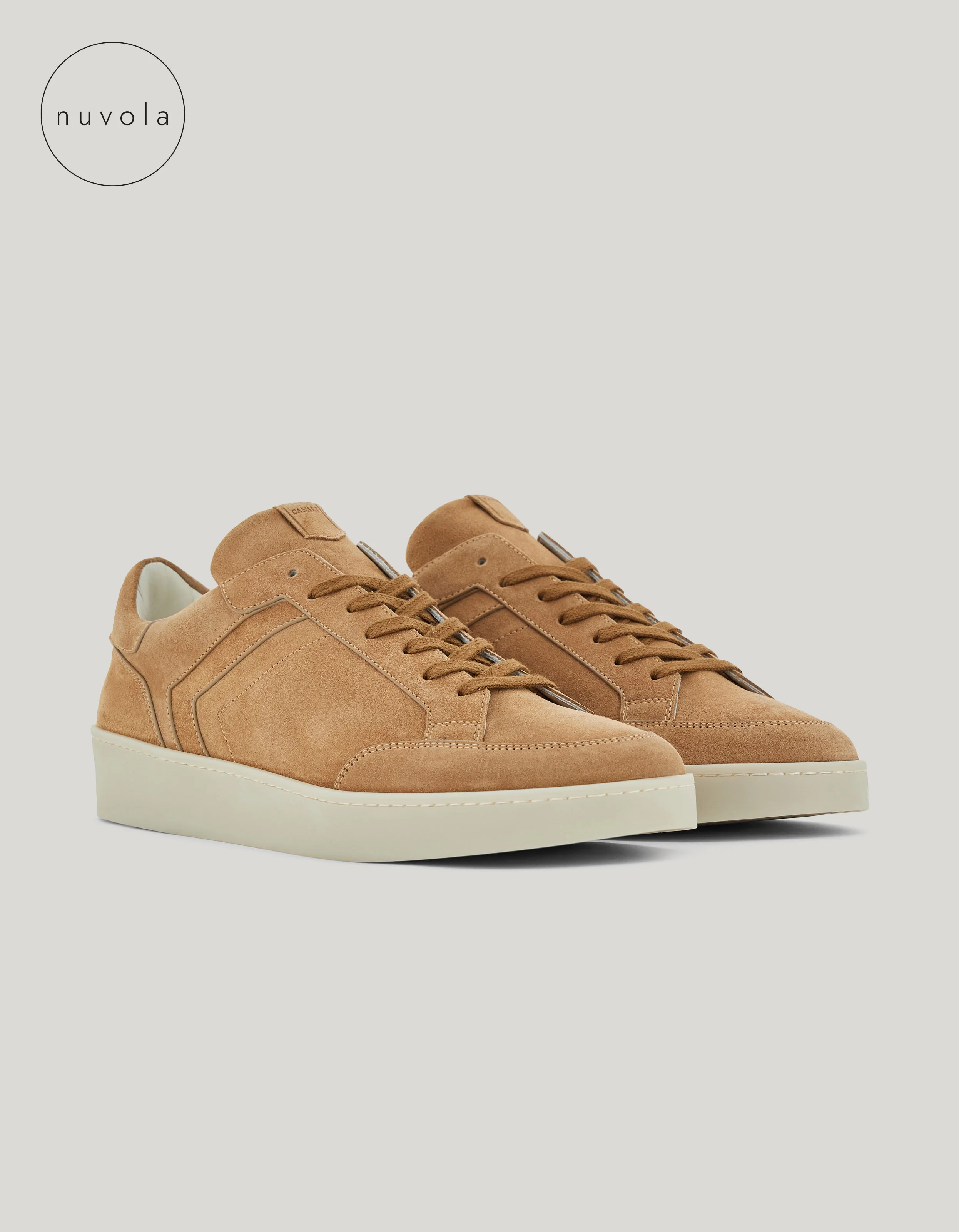 BEIGE CANALI NUVOLA SUEDE LEATHER SNEAKERS - 1
