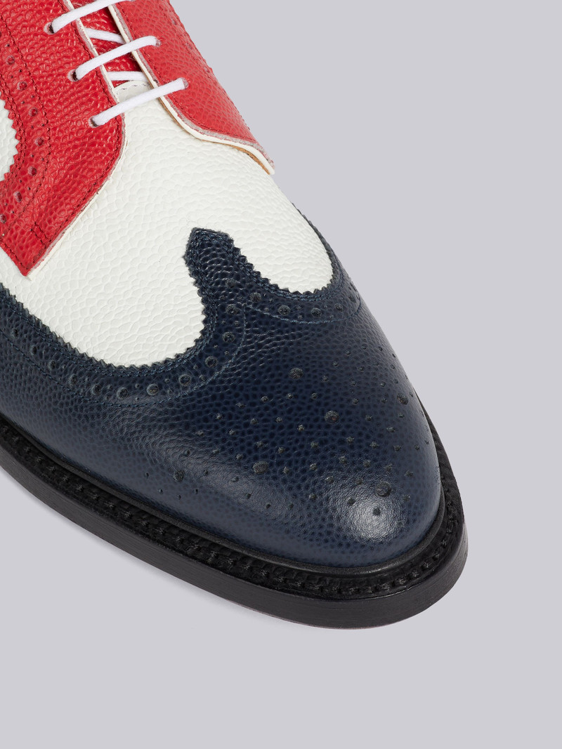 Thom Browne Multicolor Pebble Grain Leather Leather Sole Classic Longwing Spectator Brogue outlook