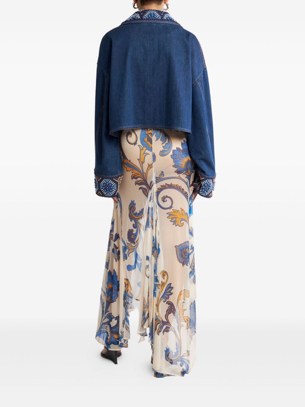 embroidered cropped jacket - 3