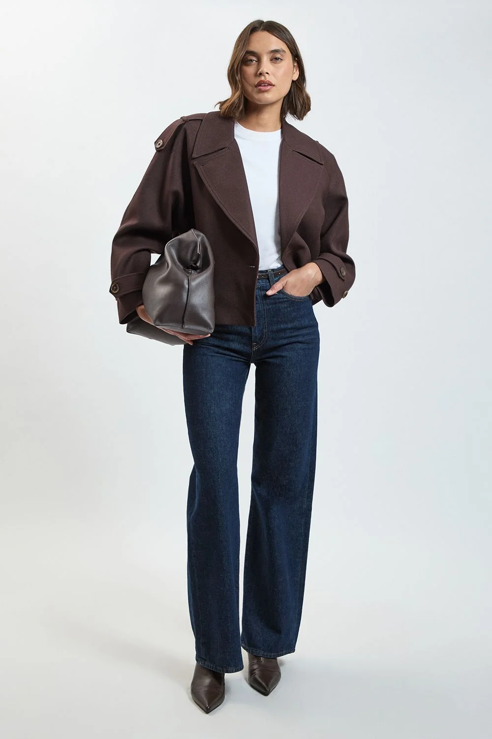 Wool Blend Bomber Coat - 1